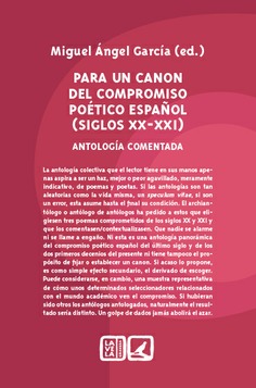 Portada de Para un canon del compromiso poético español (siglos XX-XXI)